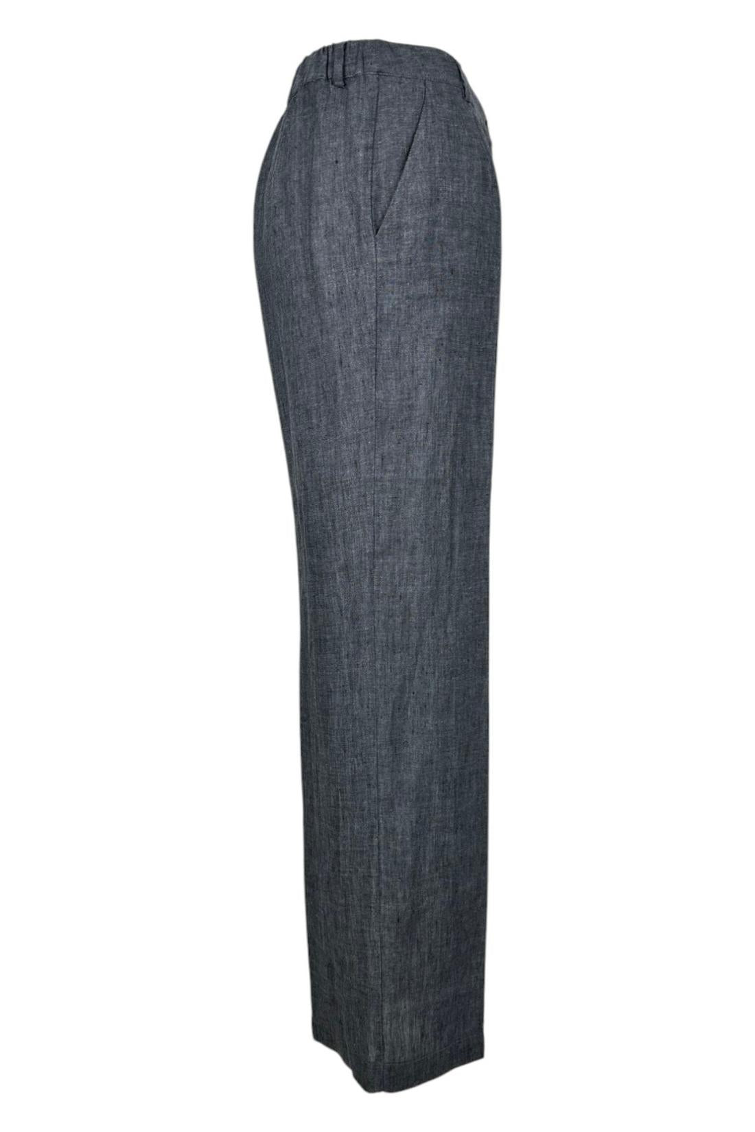 pantalone donna in lino grigio 