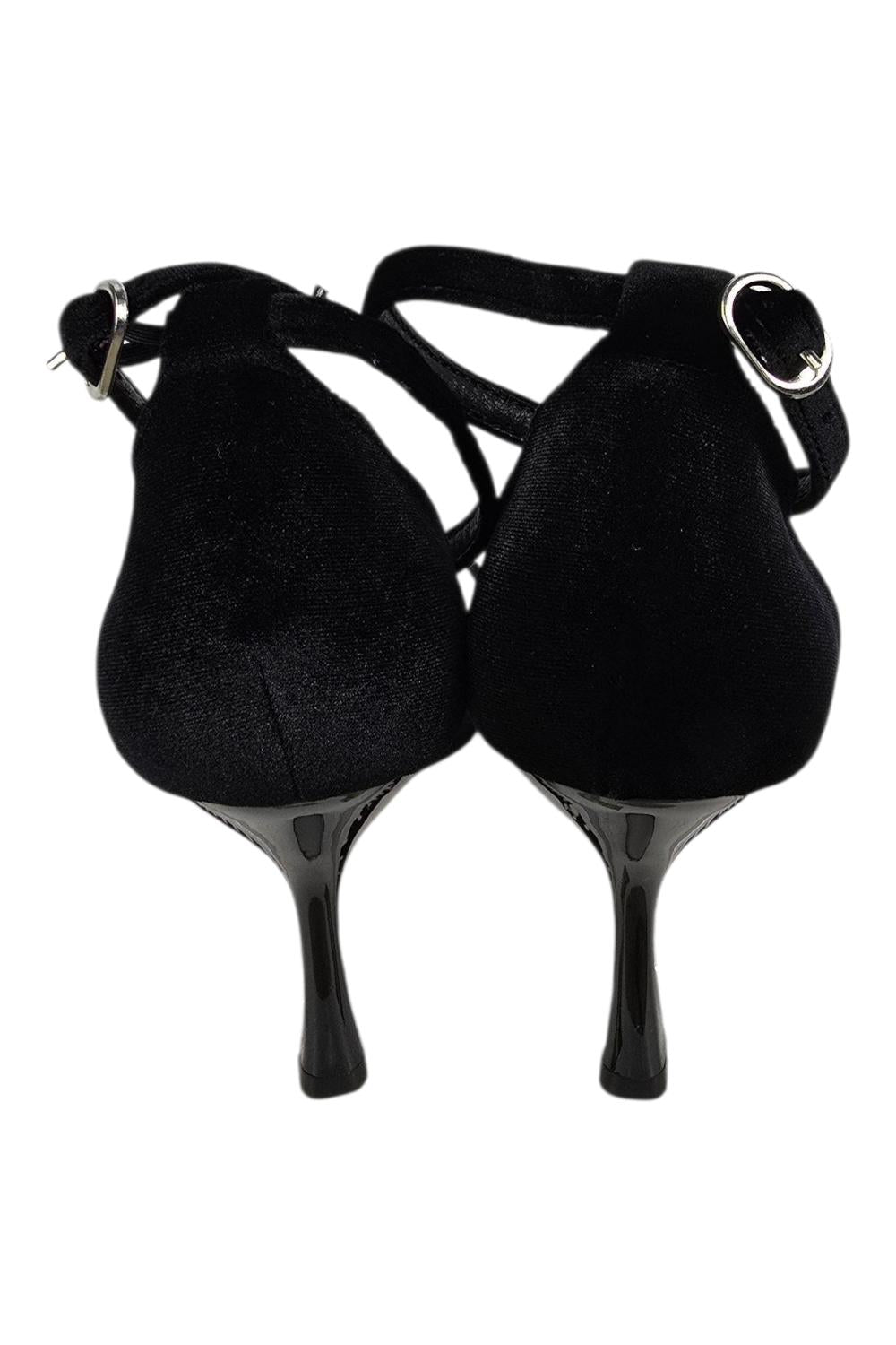 décolleté donna con strass nero 