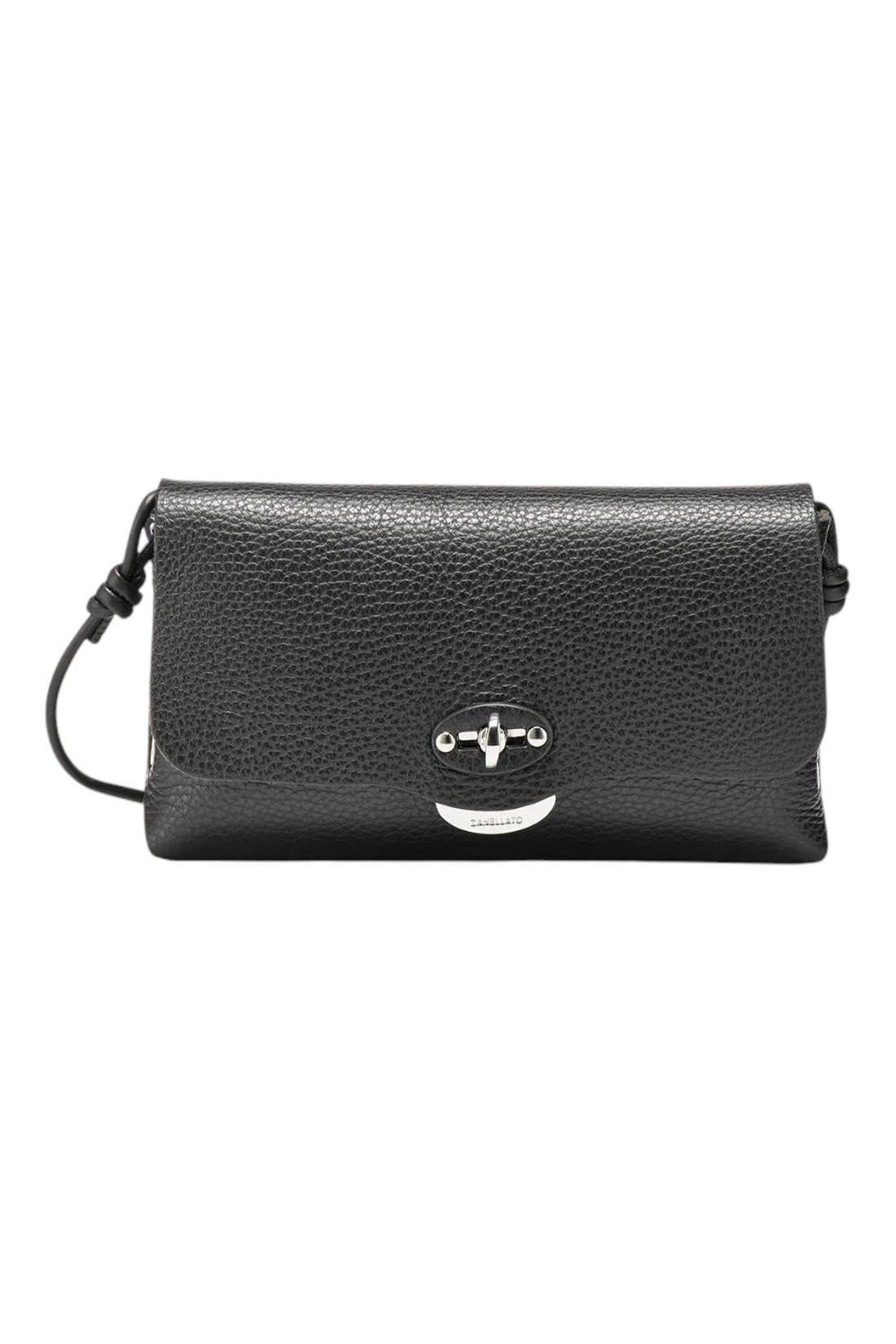 tracollina donna lettera in pelle daily nero 