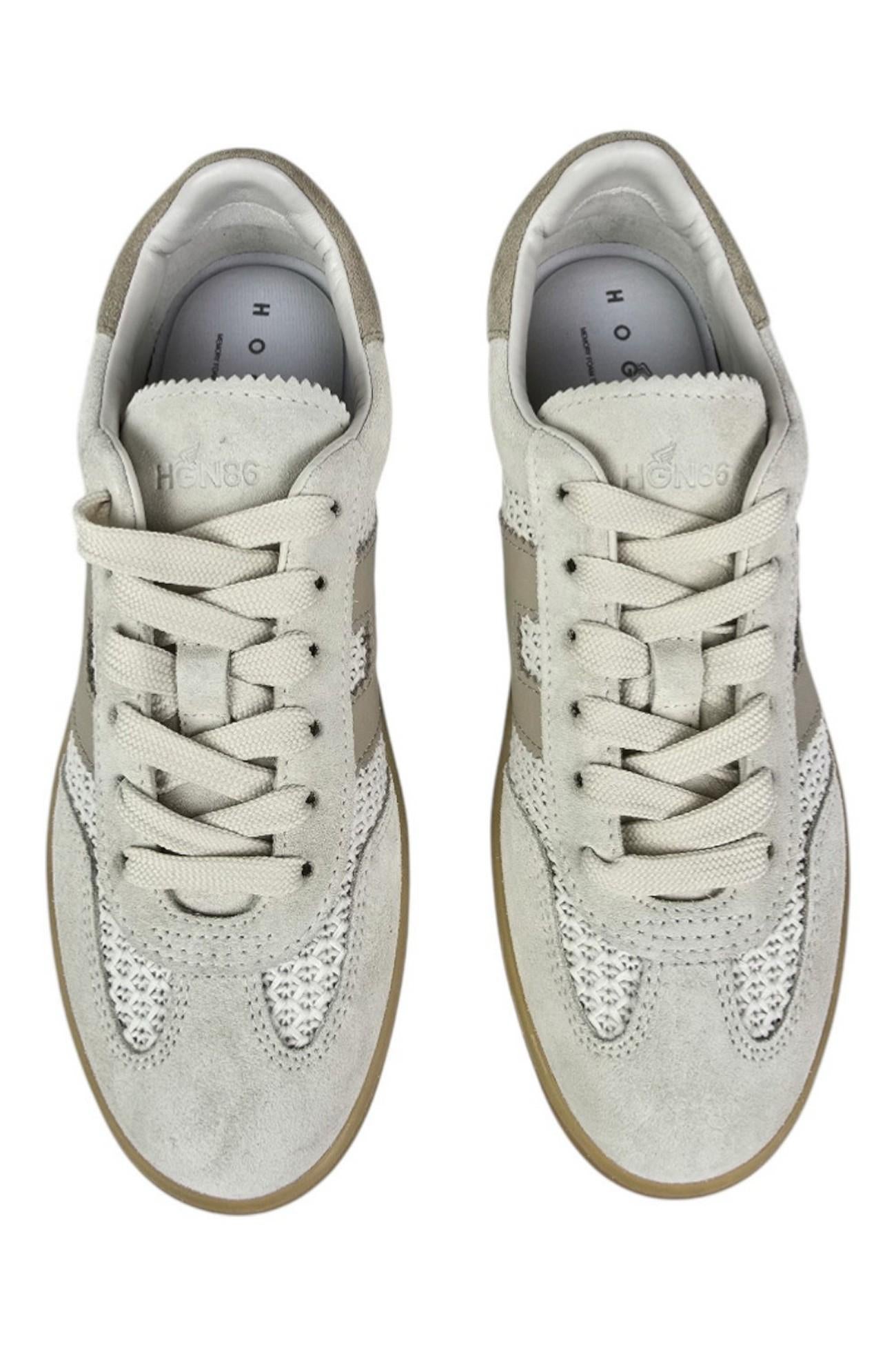 sneakers donna cool crochet beige e avorio 