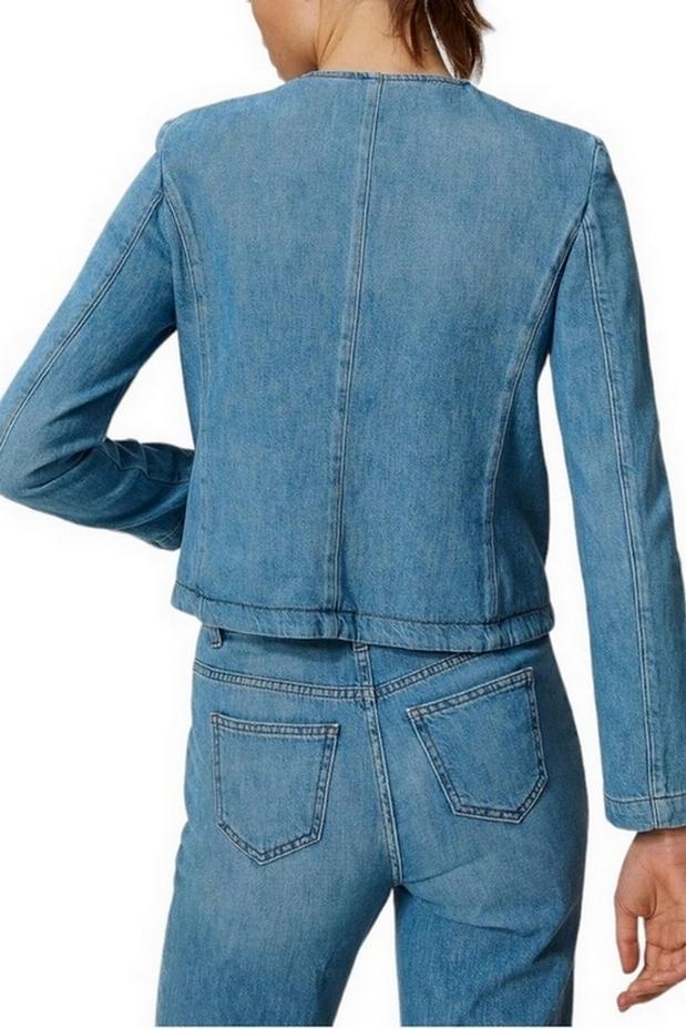 Giacca donna coreana in jeans denim chiaro 