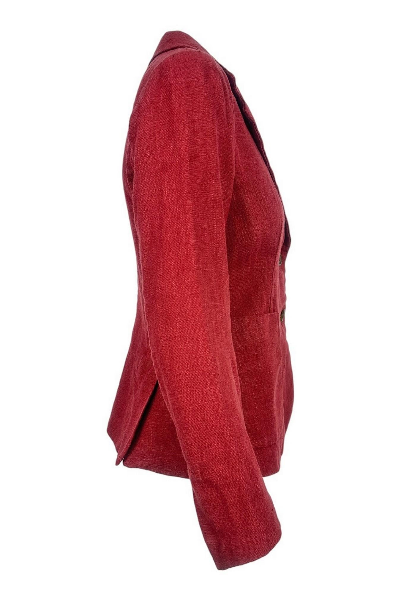 giacca donna corta in lino rosso 