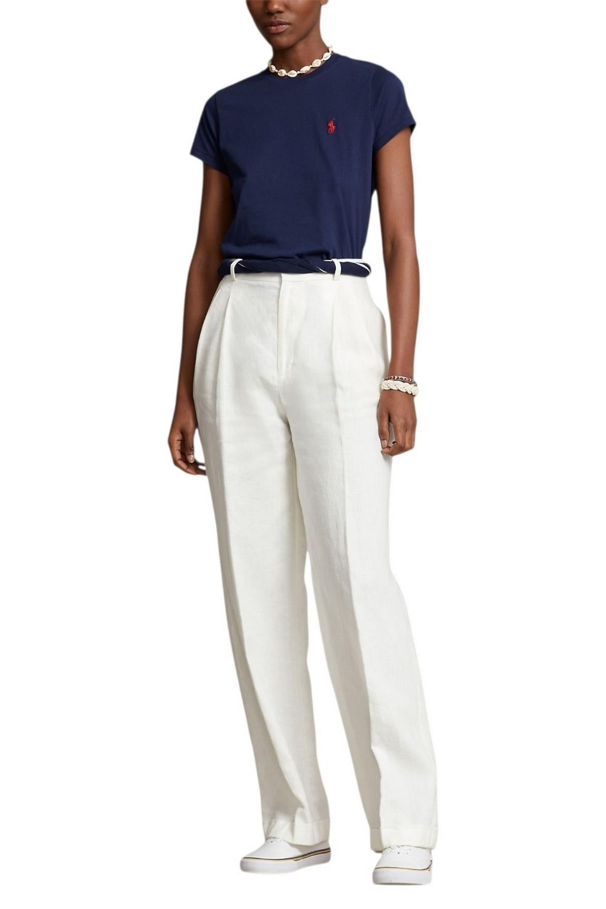t-shirt donna girocollo mezza manica blu 