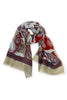 bufanda de mujer con estampado paisley azul y rojo Altea