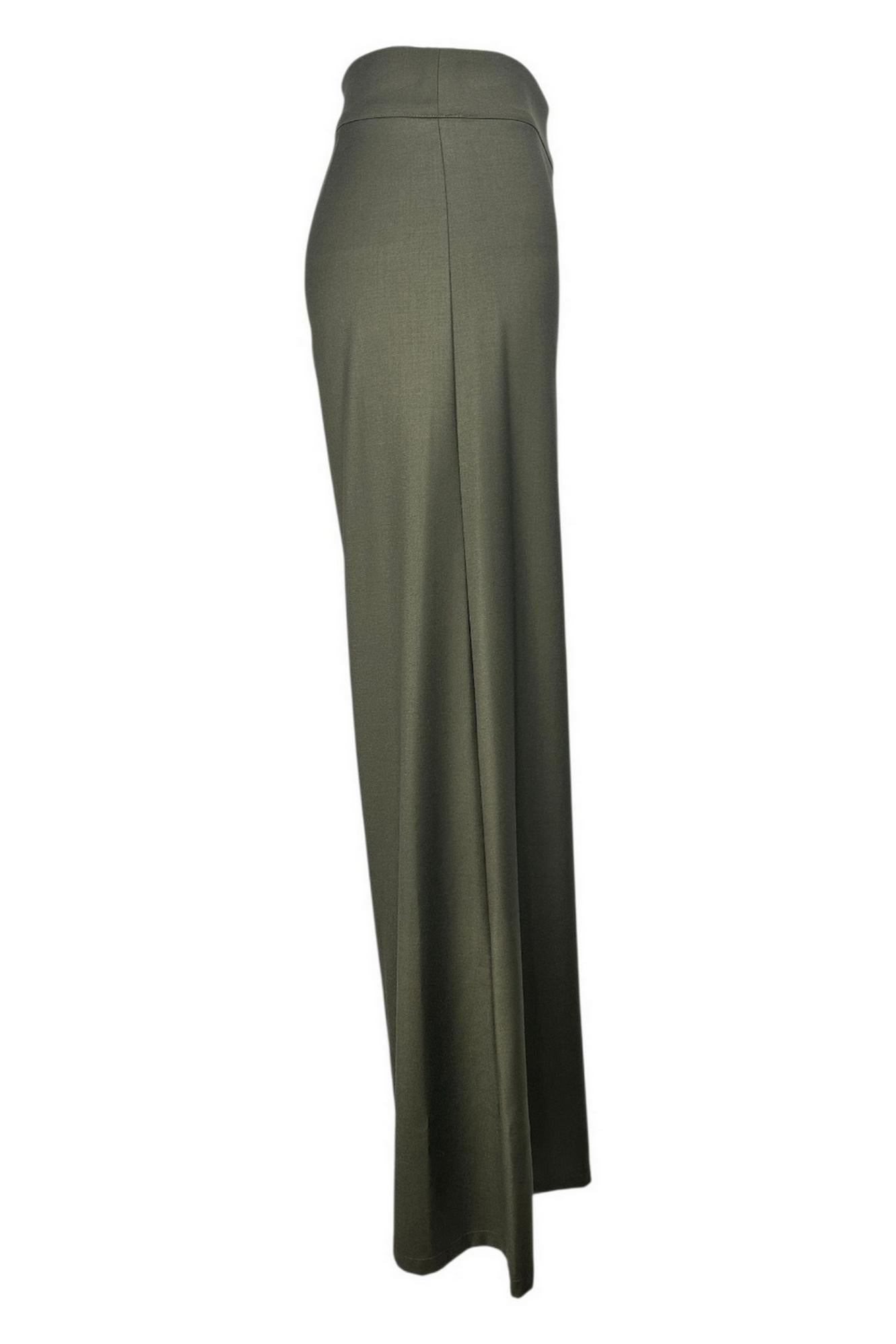 pantalone donna largo in flanella tecnica militare 