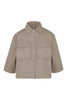Camisa de mujer color topo con bolsillos parche Bomboogie