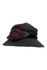 Grevi women's cloche hat in brown felt with flower
