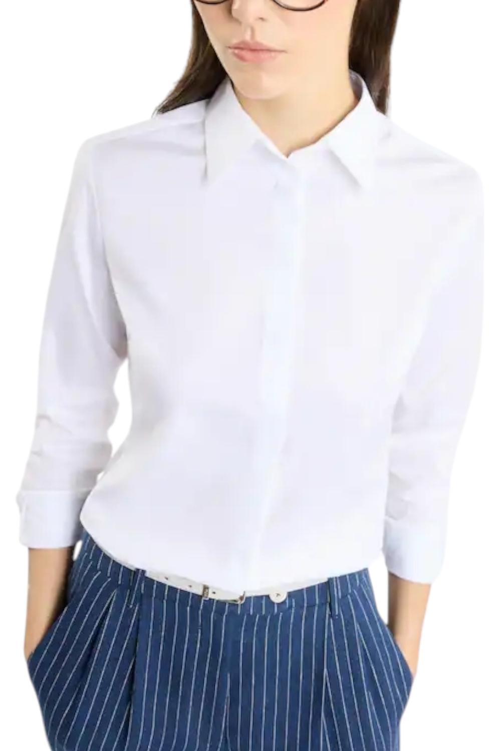 Camicia donna Slim in Popeline Stretch bianco 