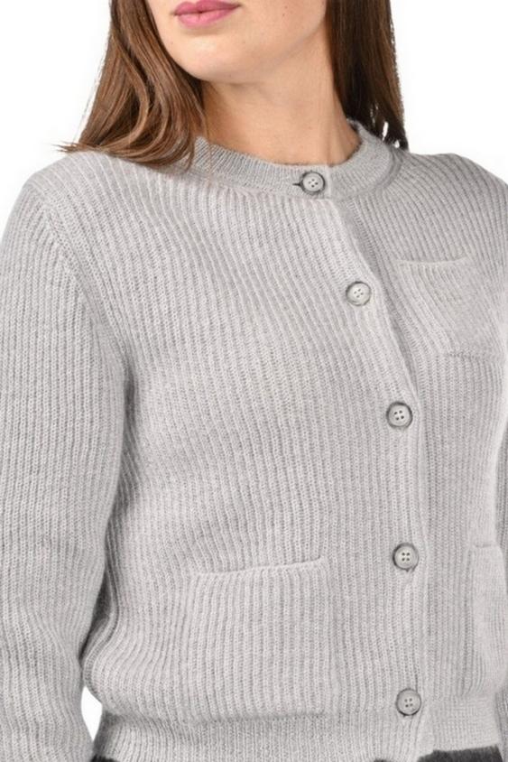 cardigan corto donna grigio 