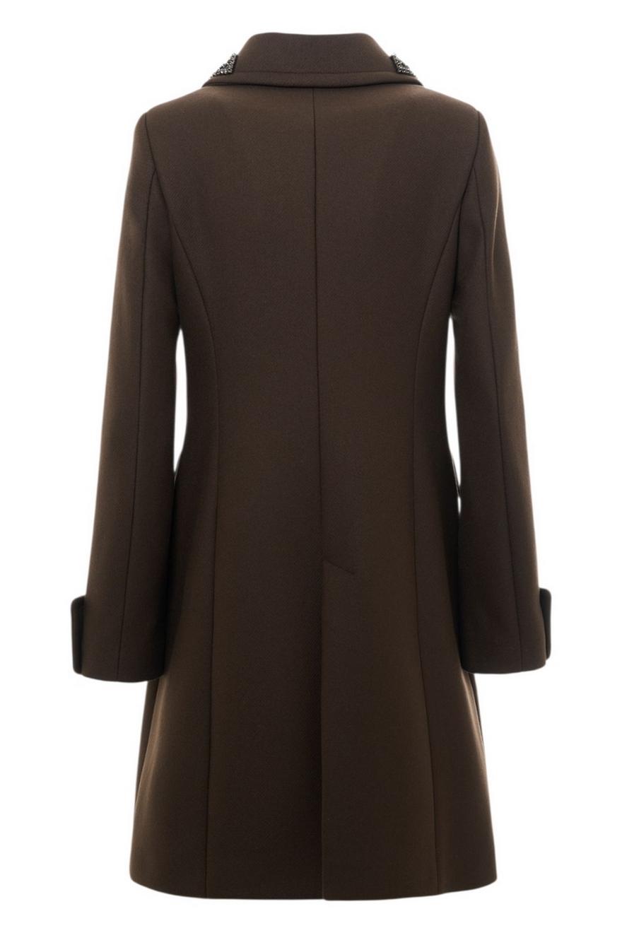 cappotto donna con applicazioni marrone 