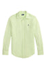 Damenbluse aus Leinen Oversize gestreift Lime und Weiß Ralph Lauren