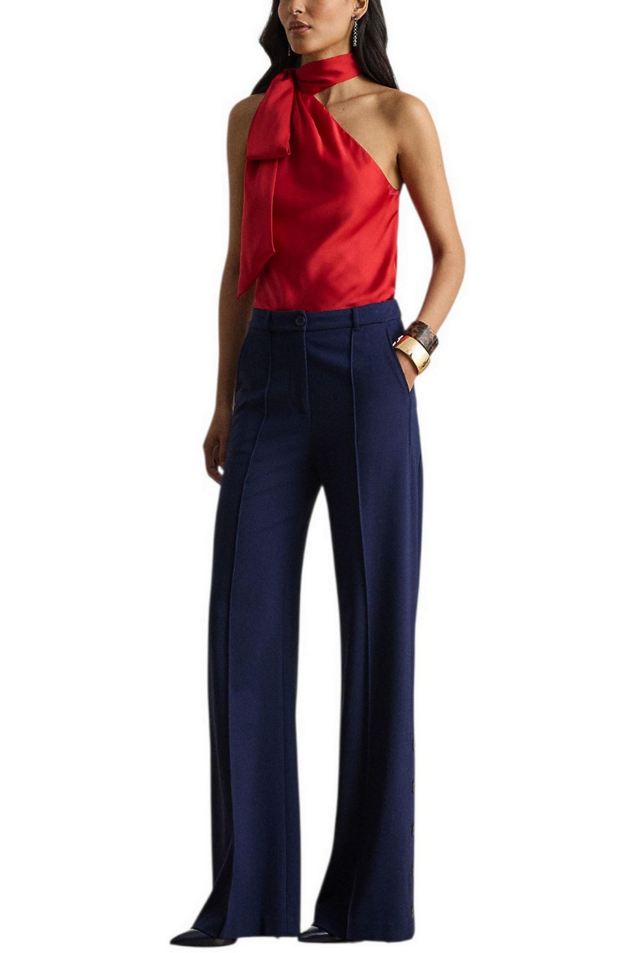 top donna asimmetrico rosso 