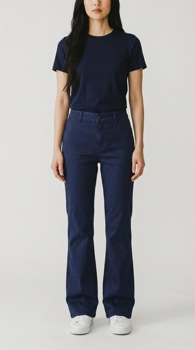 pantalone donna largo blu 
