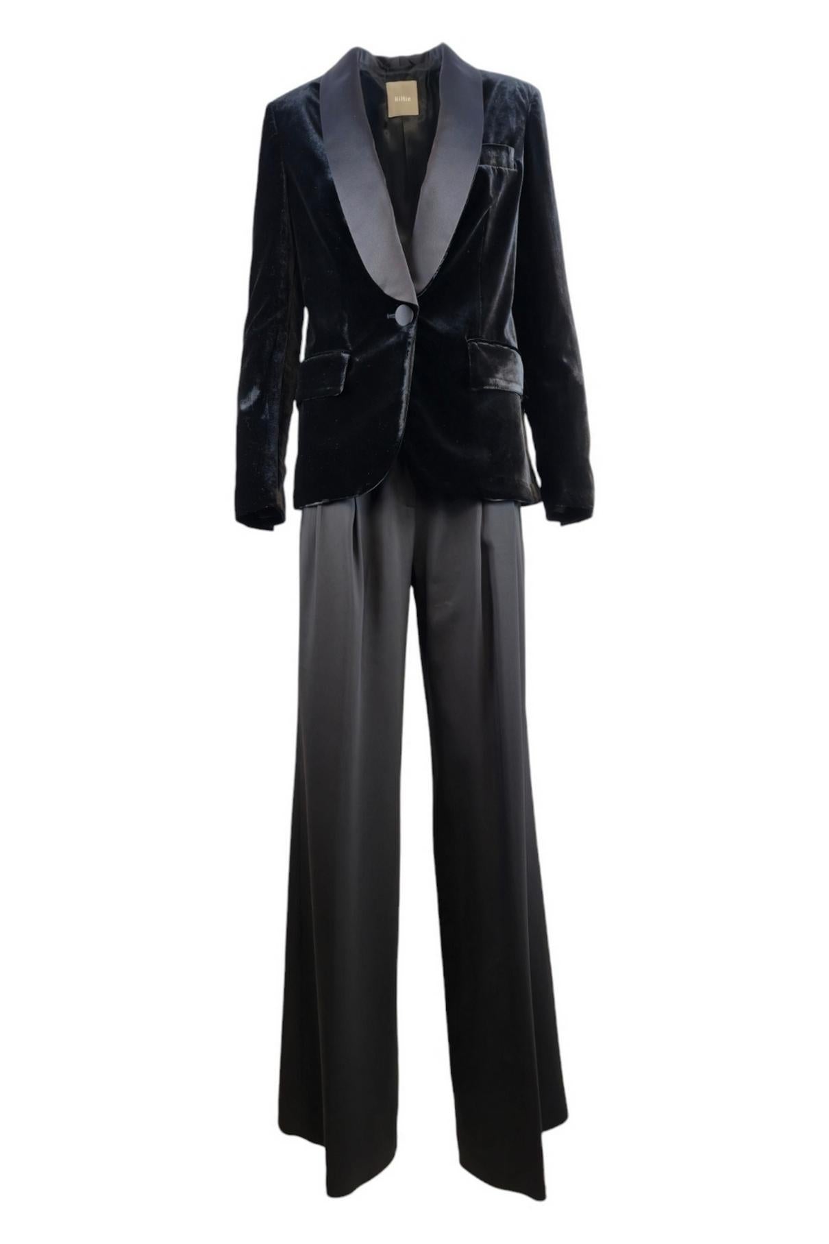 pantalone donna in cady nero 