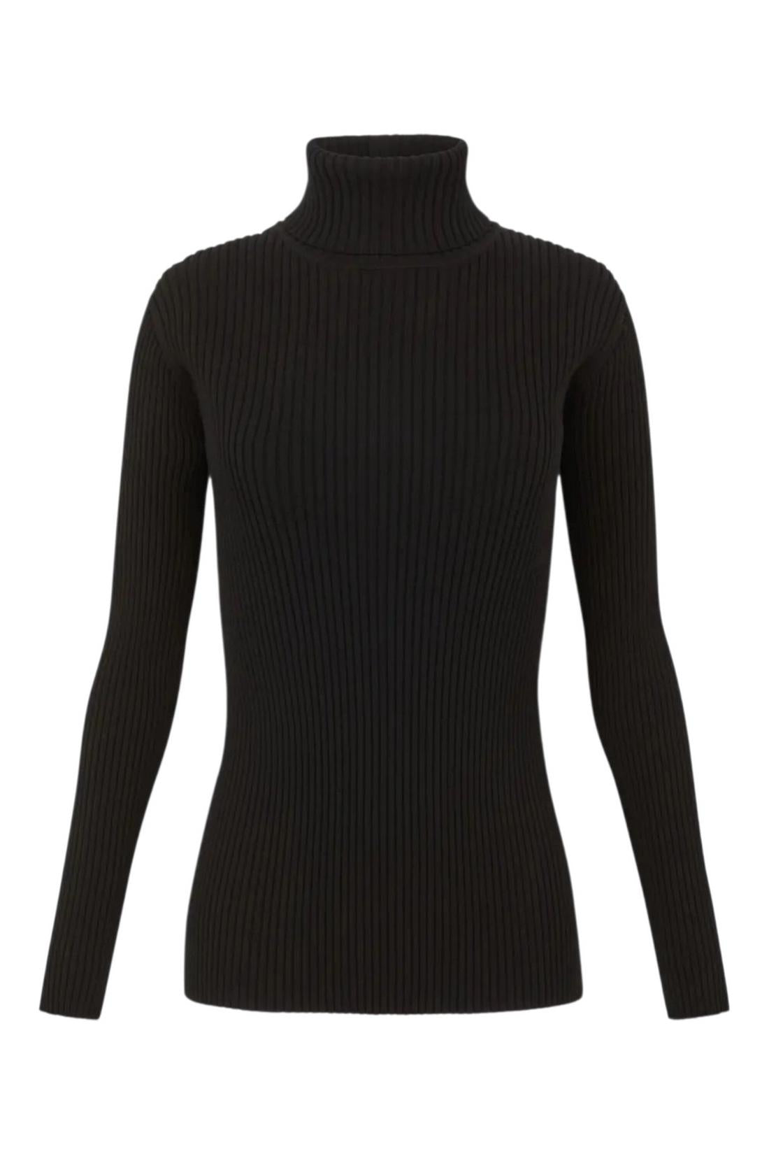 maglia donna dolcevita nero 