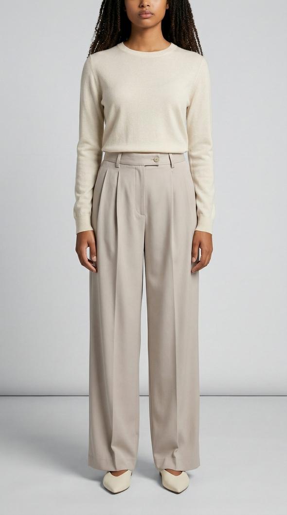 pantalone donna in cady doppia pinces perla 