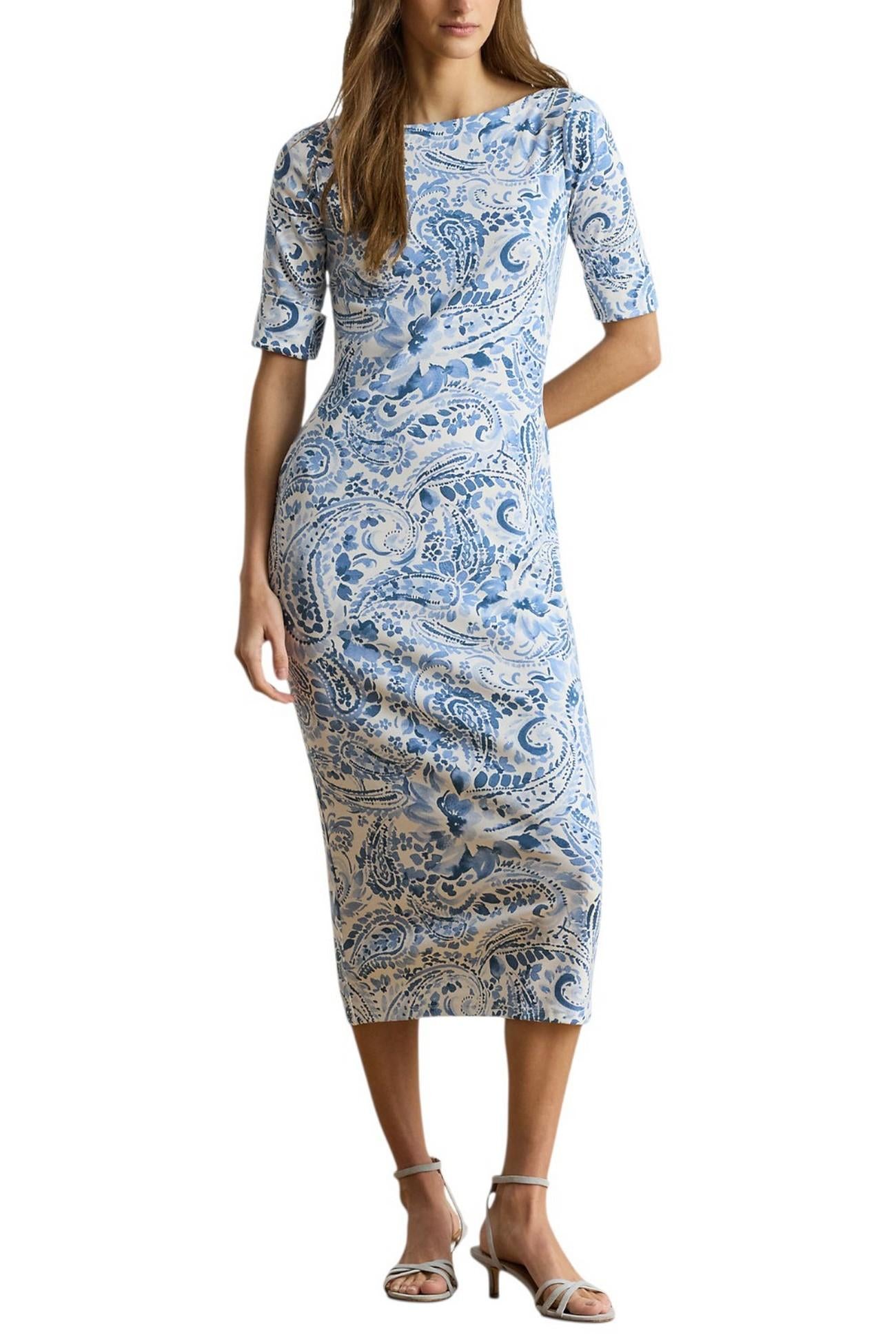 abito donna mhnize in fantasia azzurro 