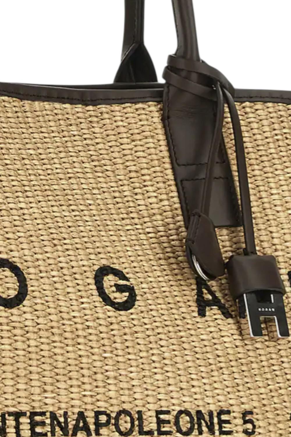 Borsa donna Hogan Address Piccola<BR/>Marrone Avorio 