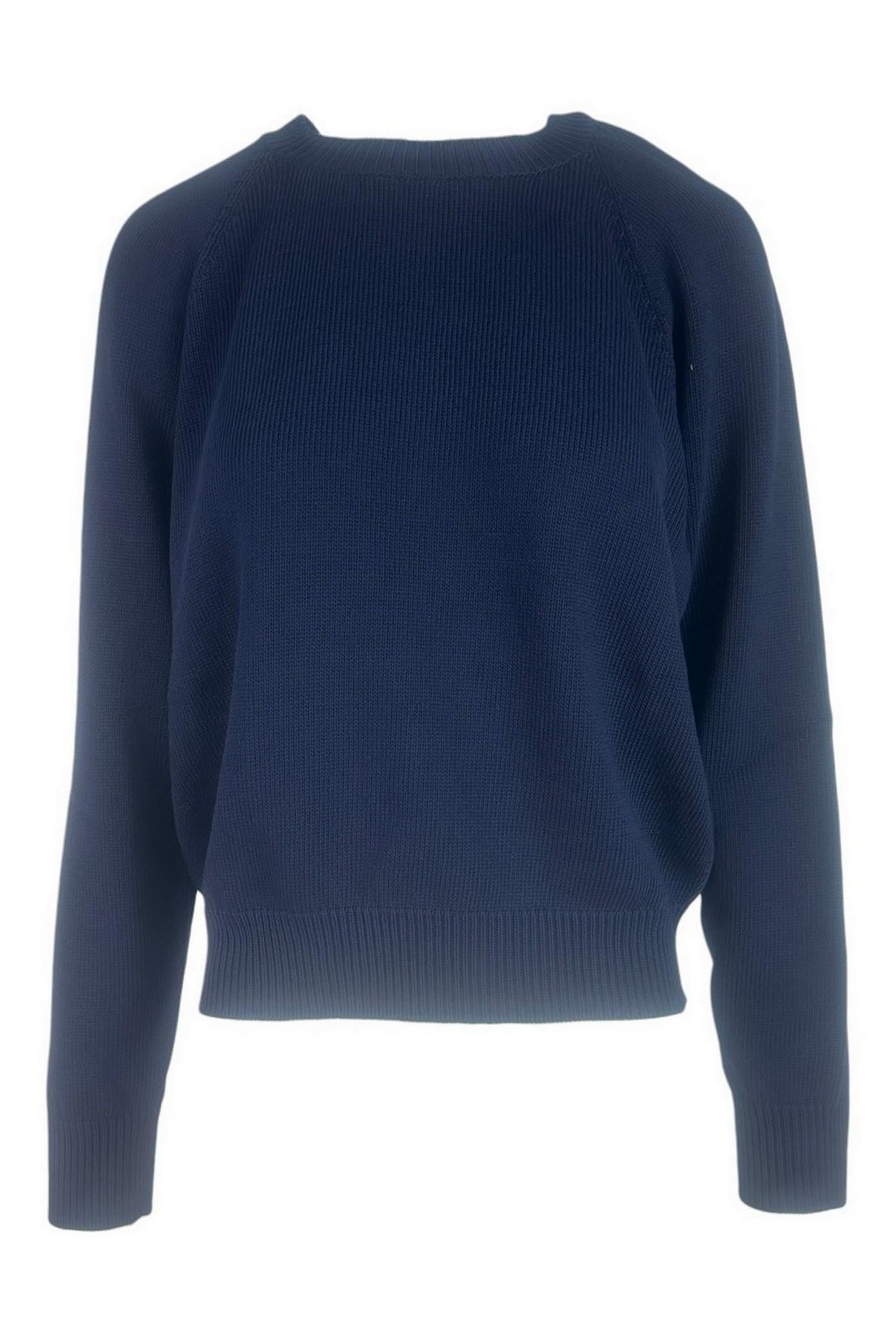 maglia donna girocollo blu 