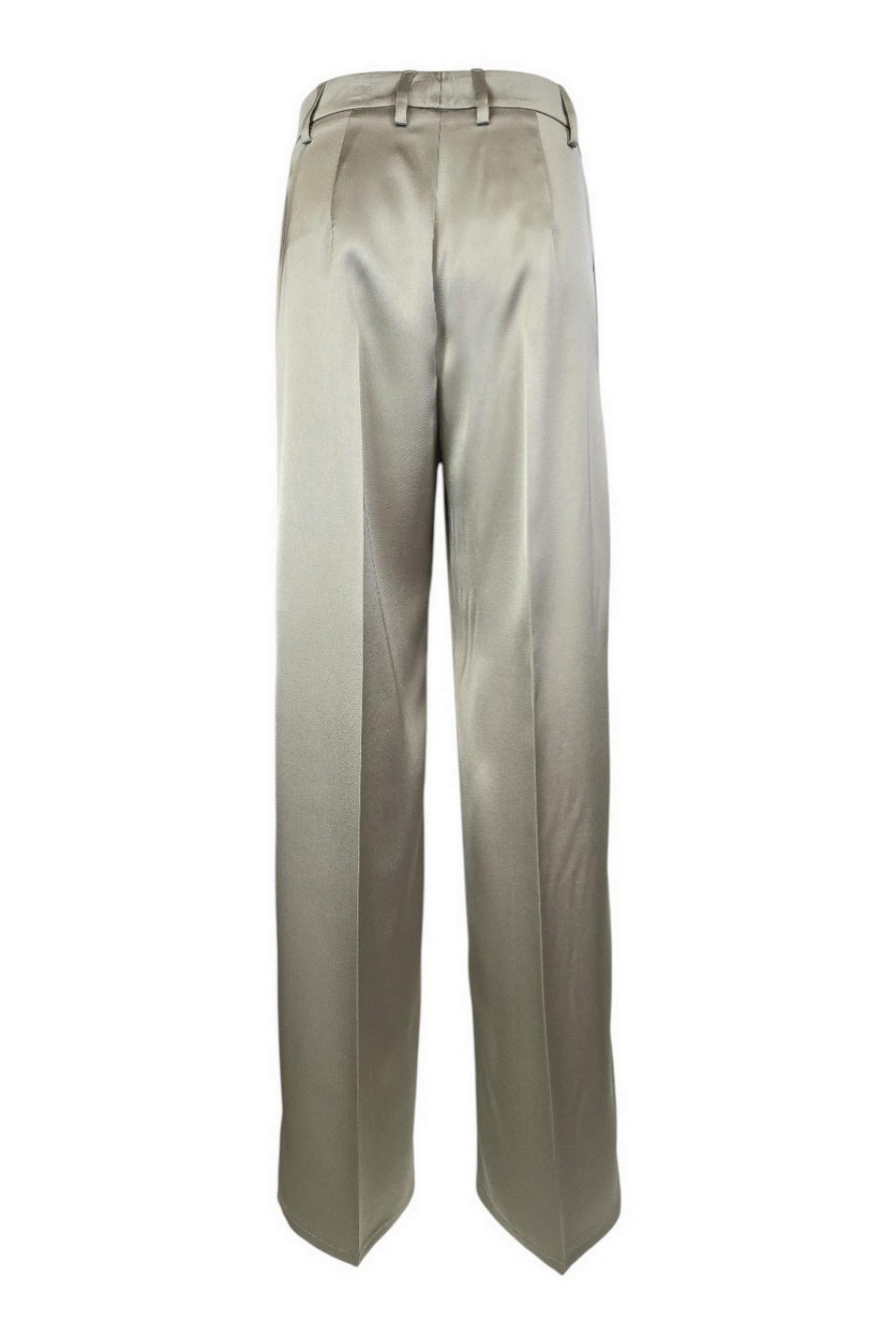 pantalone donna in raso largo sabbia 