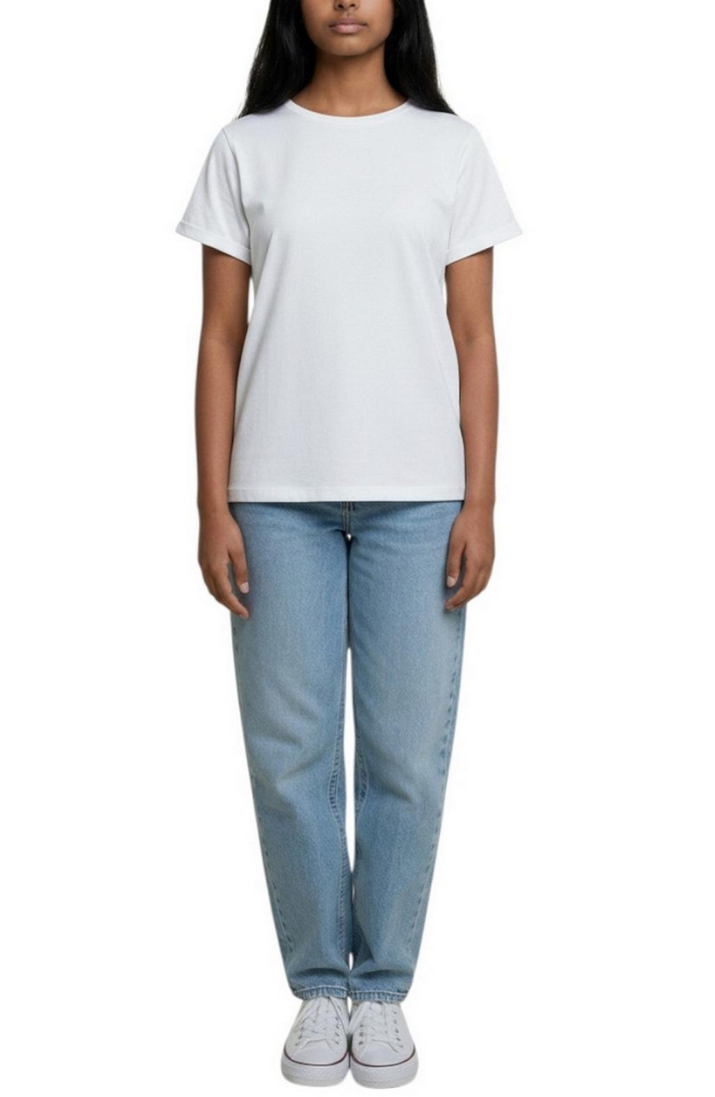 t-shirt donna manica corta bianco 