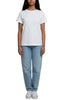 Women's short-sleeved t-shirt white Inside out