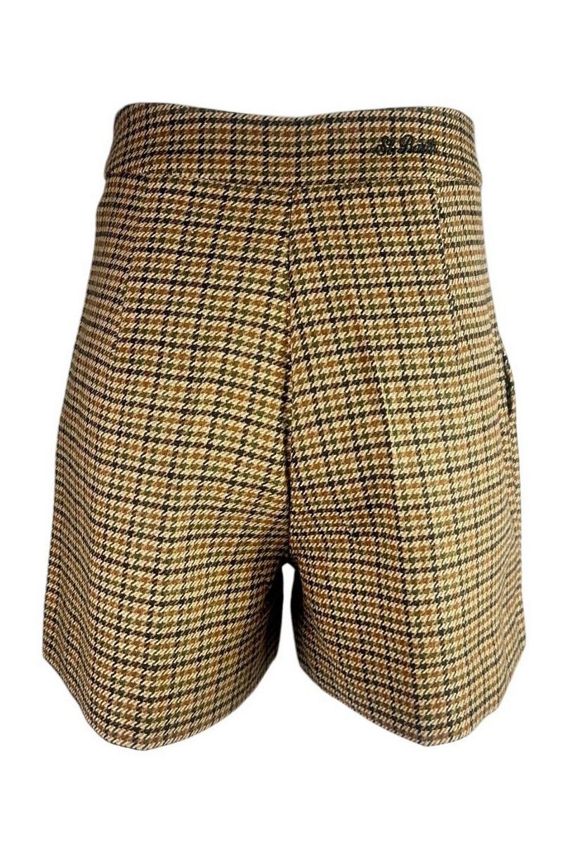 short donna check marrone 