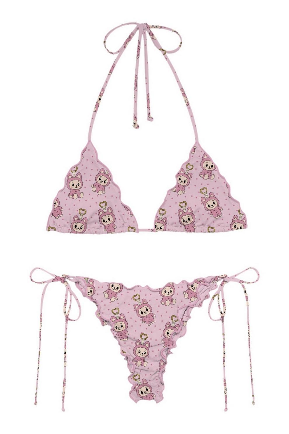 costume donna fantasia labubu rosa 