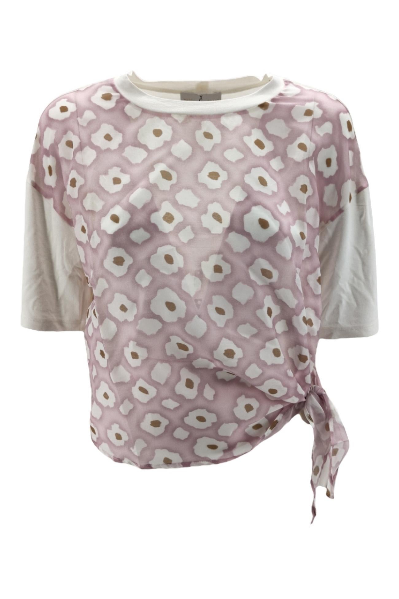 T-shirt Rosa/bianco/tabacco 