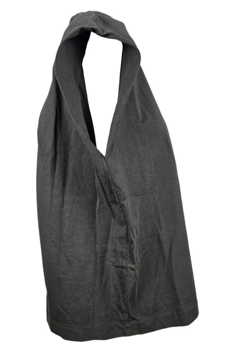 t-shirt donna con aperura nella schiena nero 