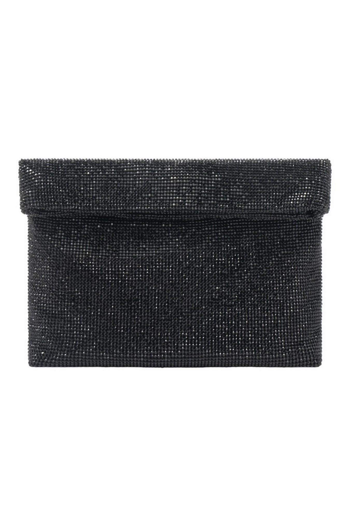 pochette donna strass nero 