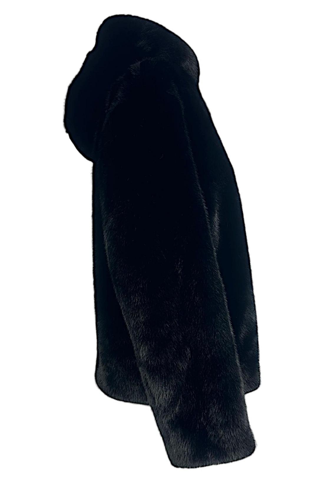 bomber donna in ecopelliccia nero 