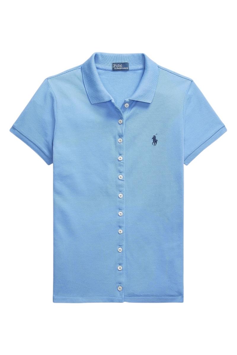 polo donna azzurro mezza manica 