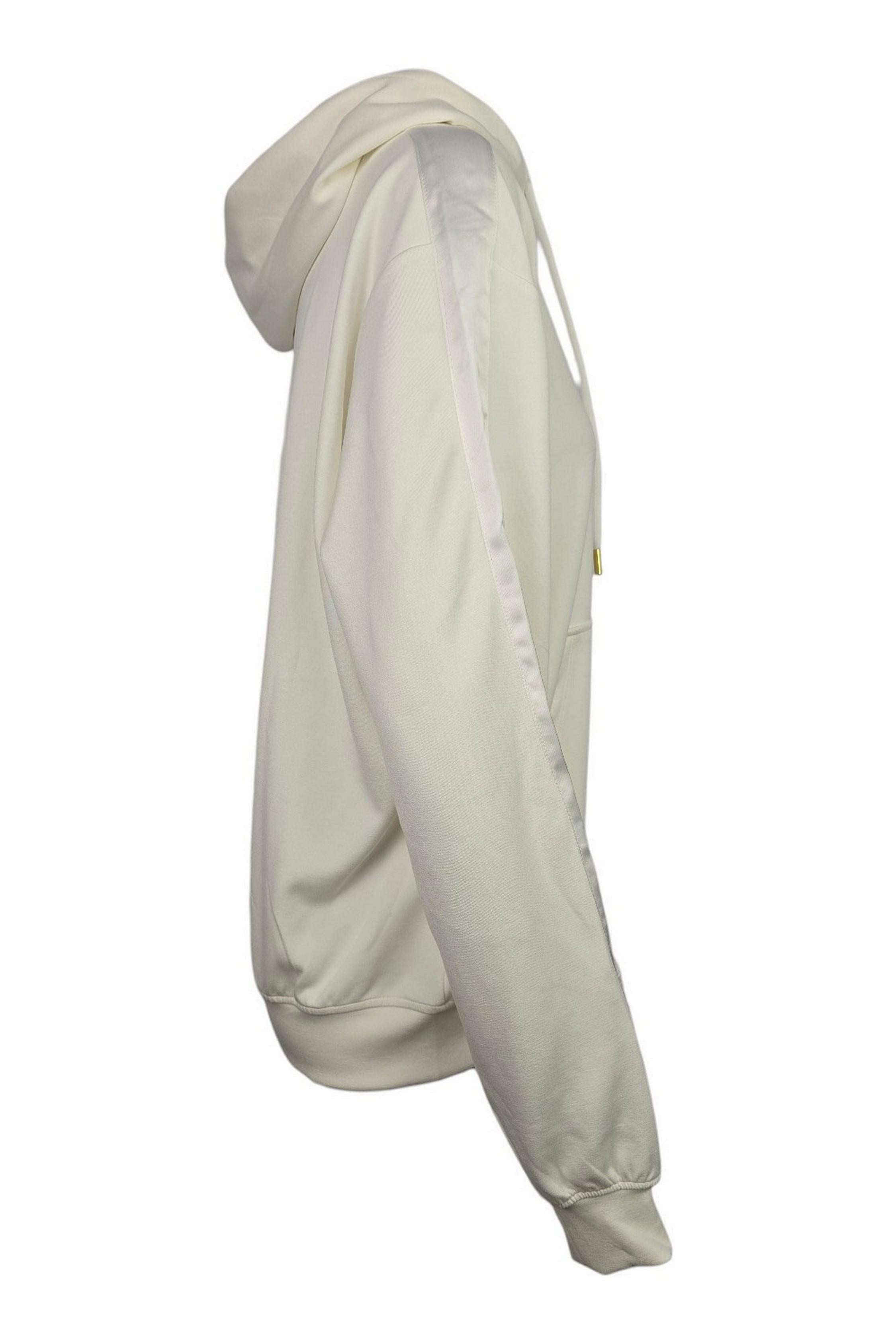felpa donna in modal con dettagli raso bianco 