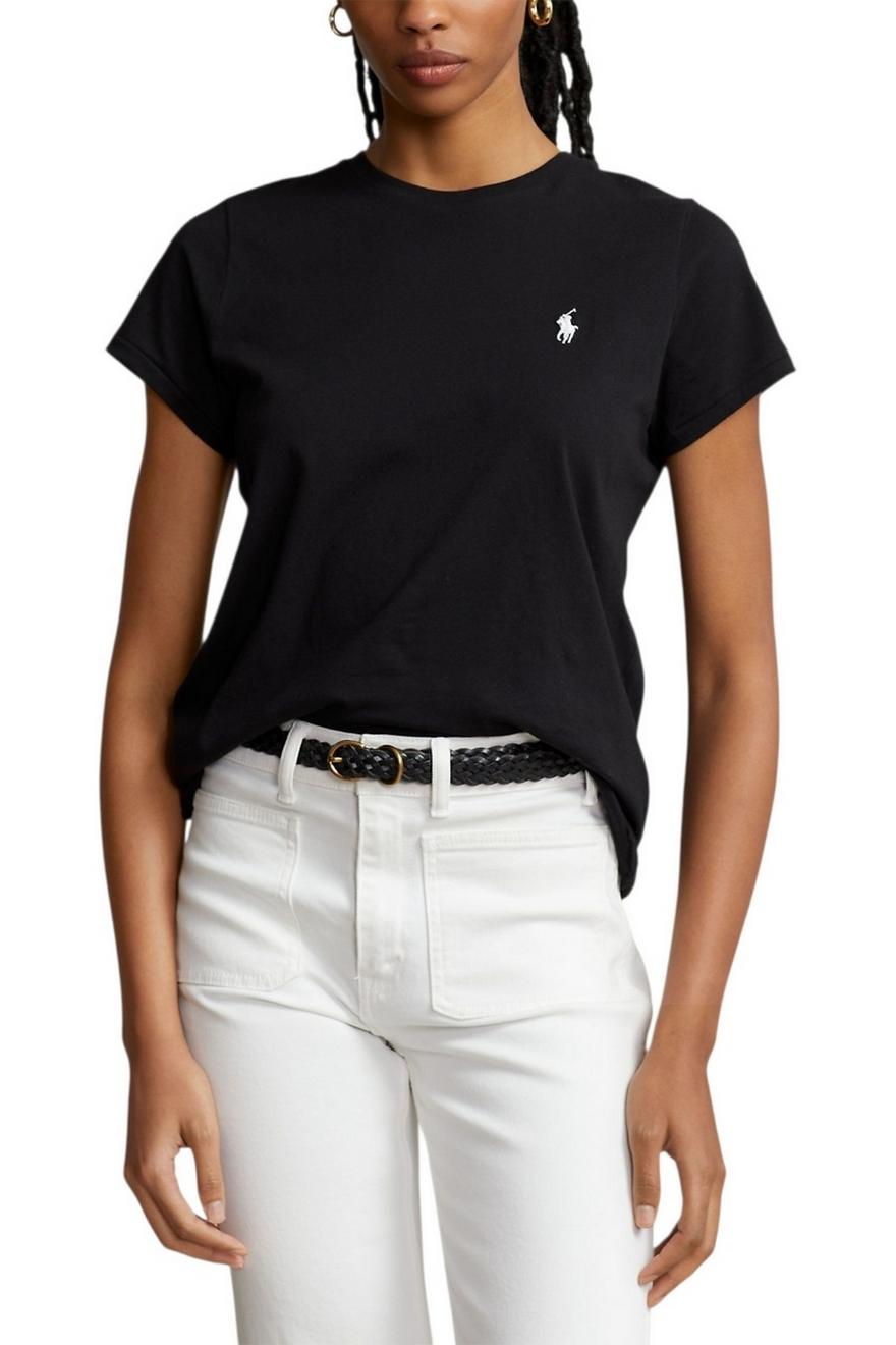 t-shirt donna girocollo mezza manica nero 