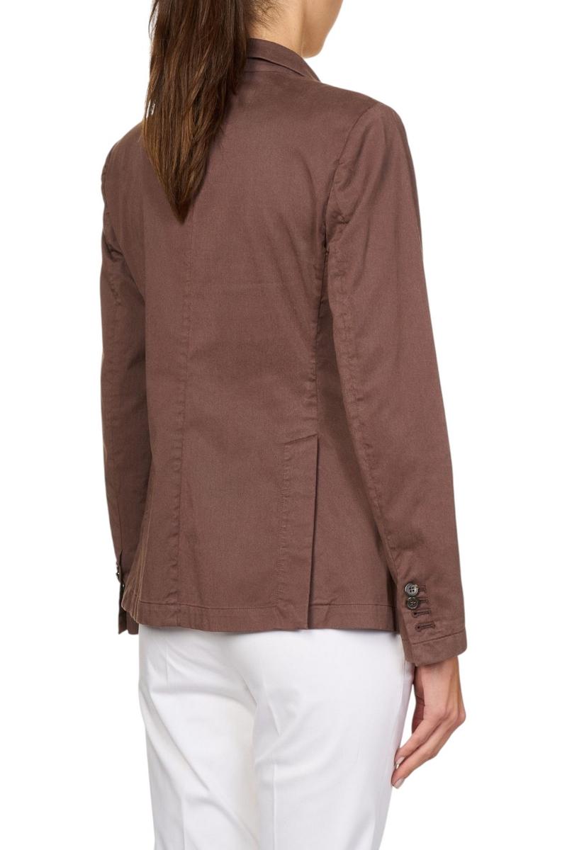giacca donna doppiopetto in cotone marrone 