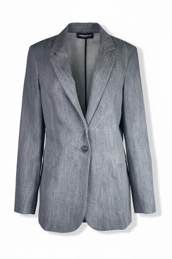 giacca donna over in denim grigio 