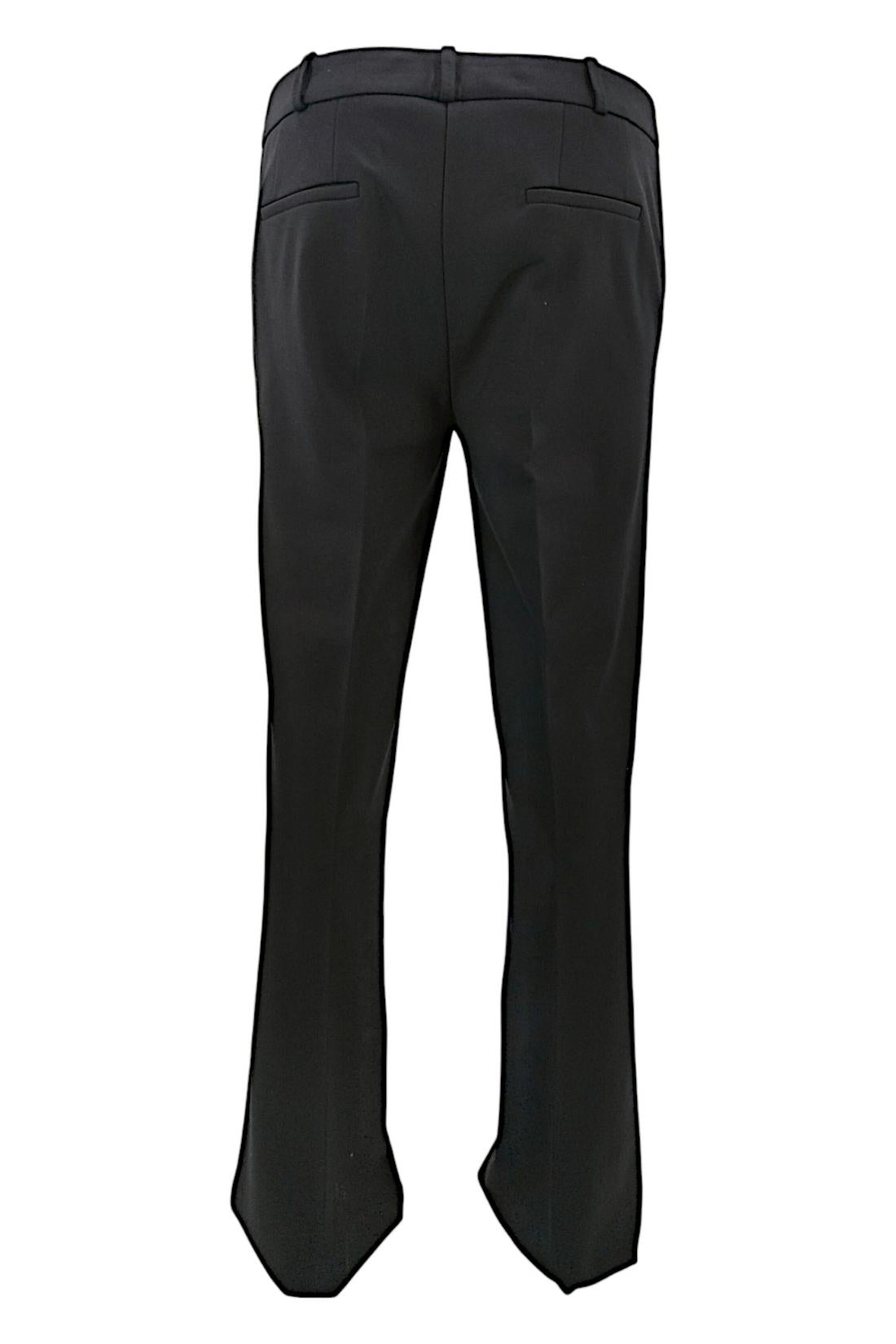 Pantalone donna modello a zampa in punto milano nero 