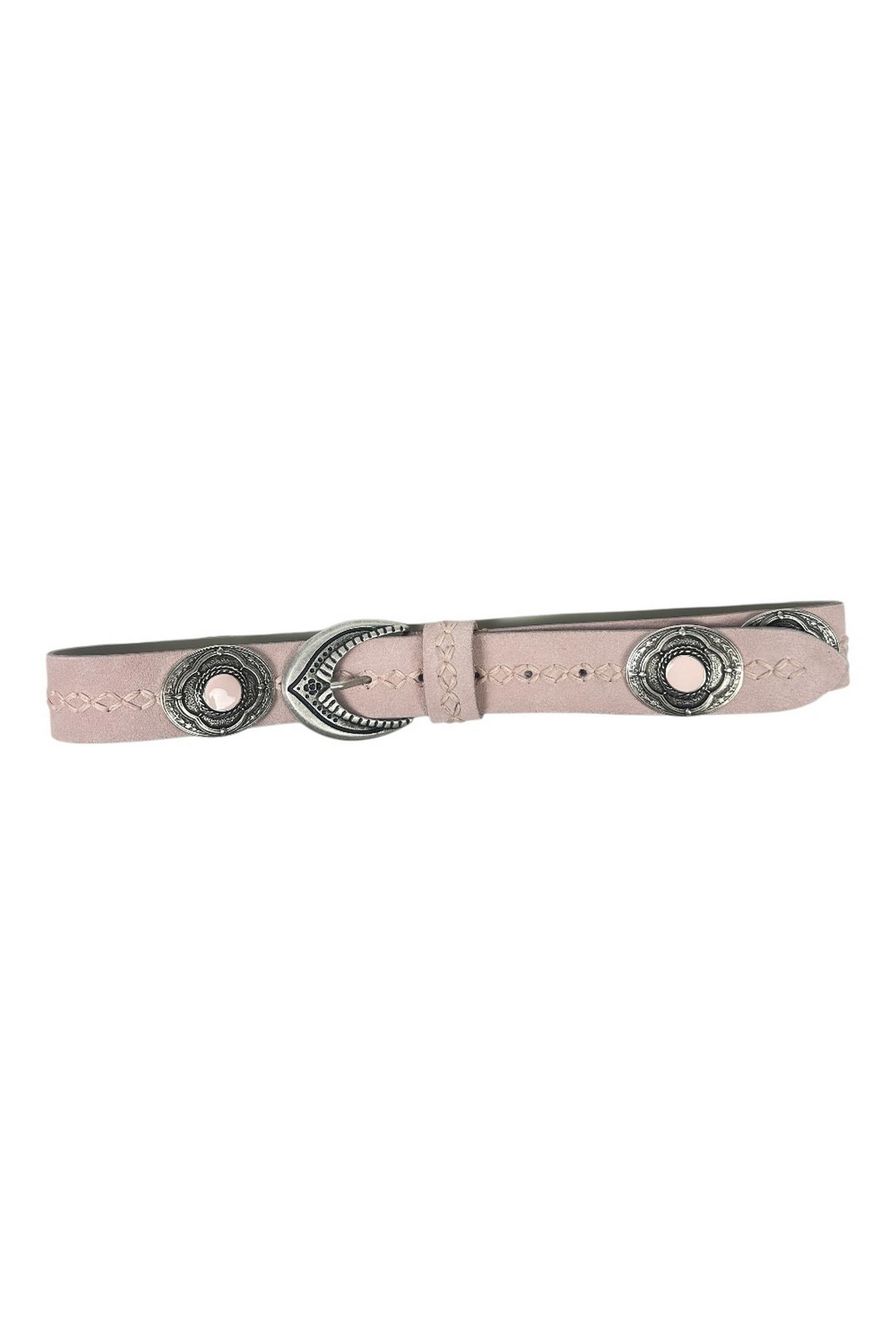cintura donna rosa con borchie rosa 
