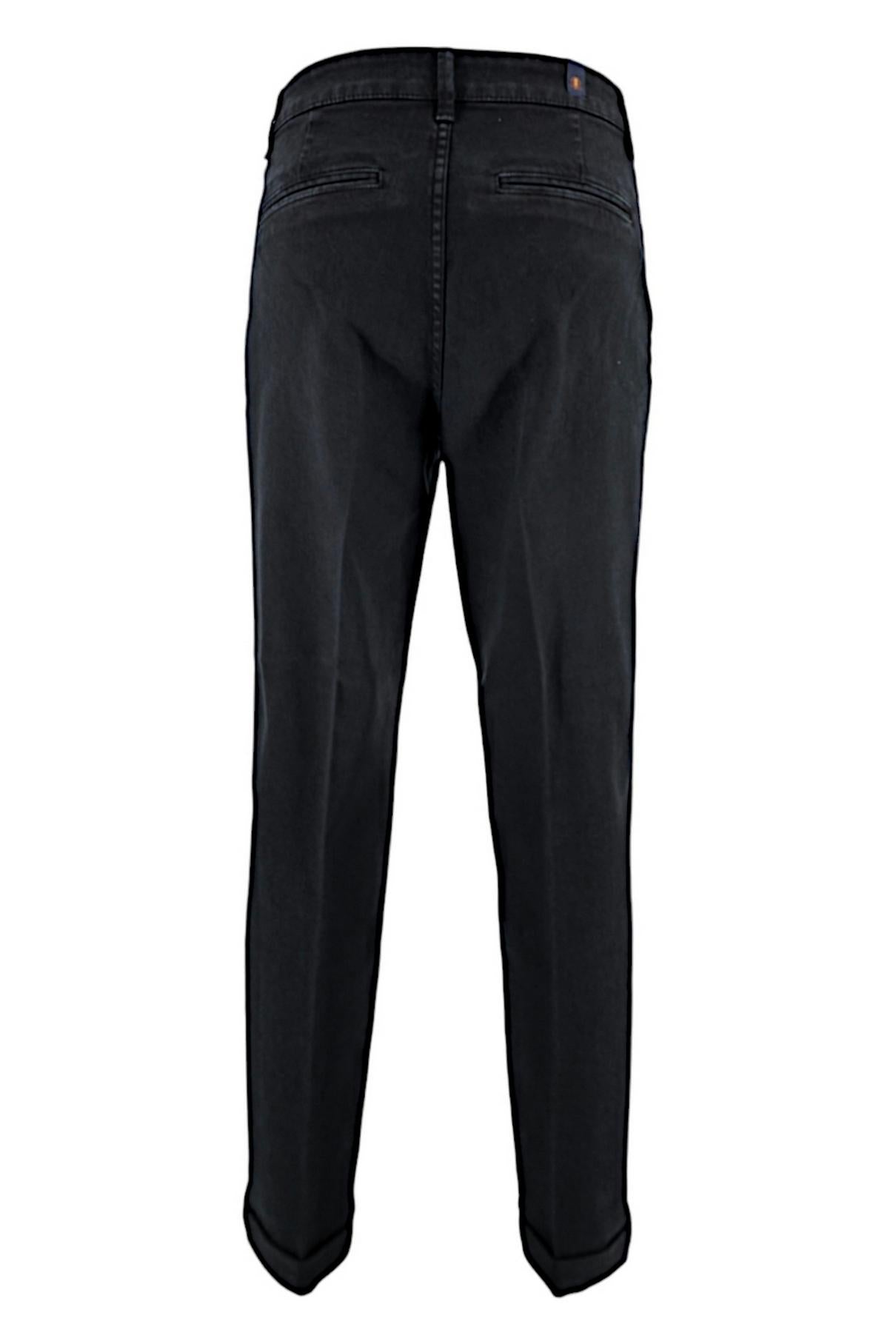 pantalone donna in cotone nero 