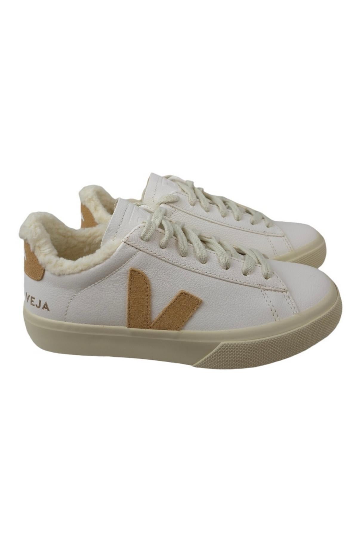 sneakers donna bianco e cammello 