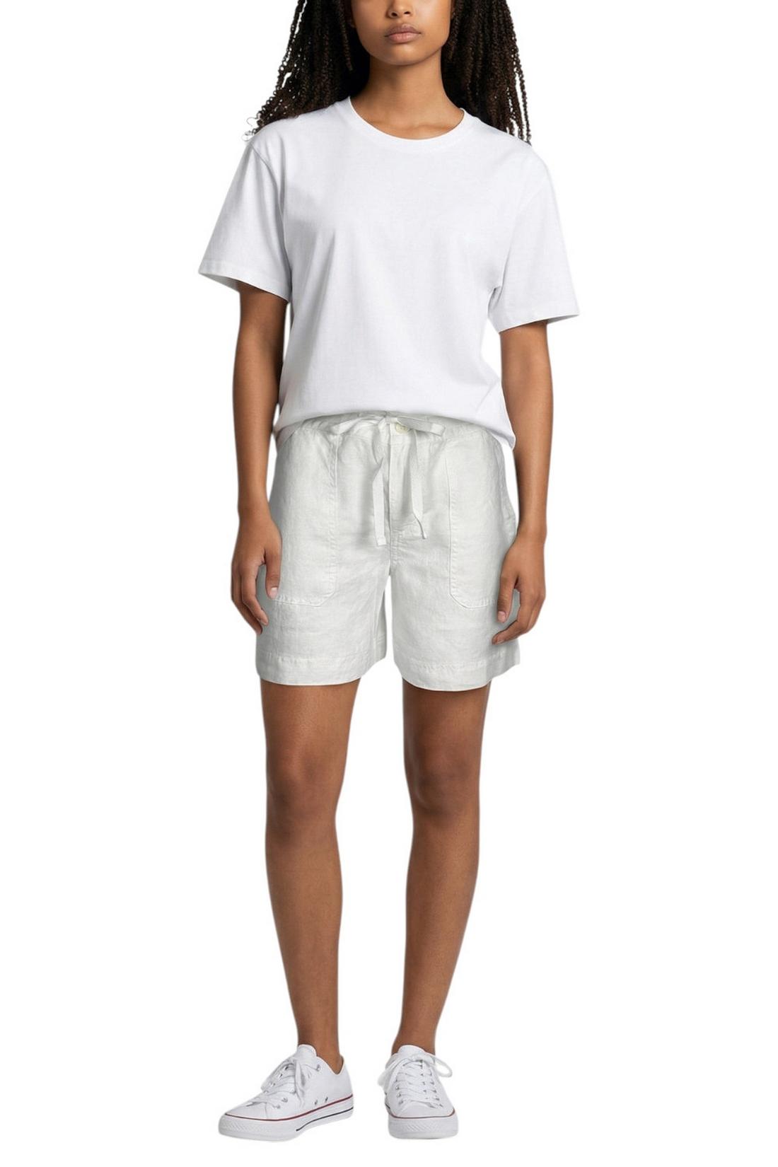 bermuda donna in lino bianco 