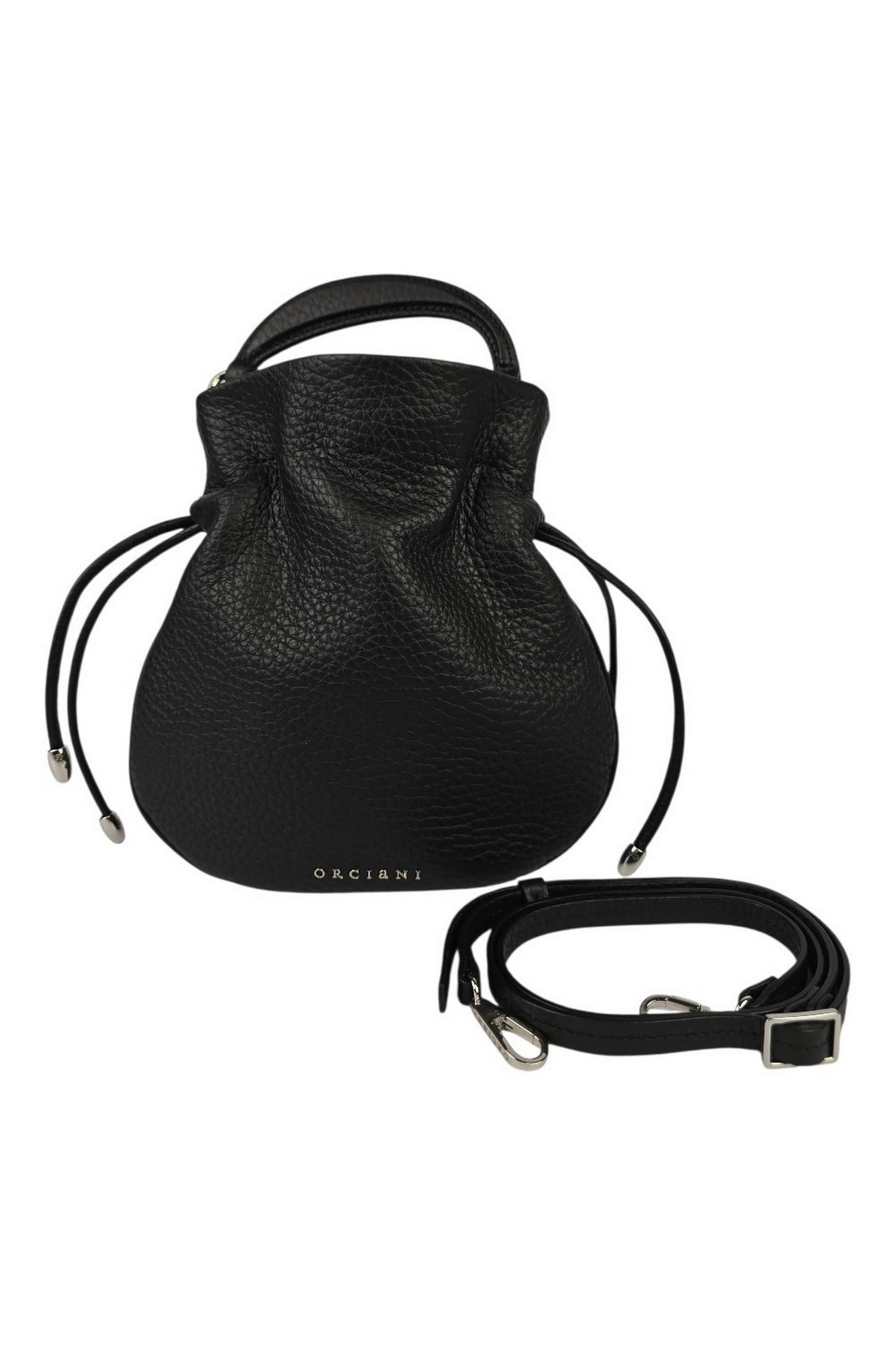 Mini bag donna Juice in pelle martellata nero 