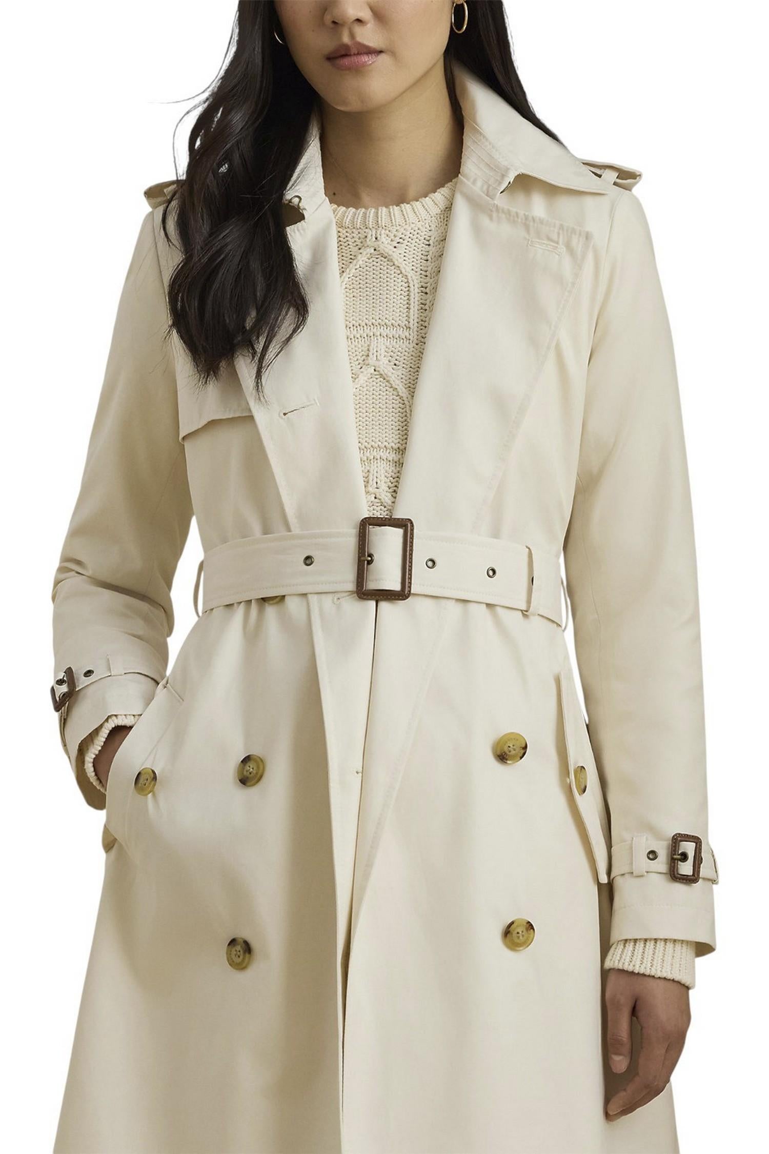 trench donna corto panna 