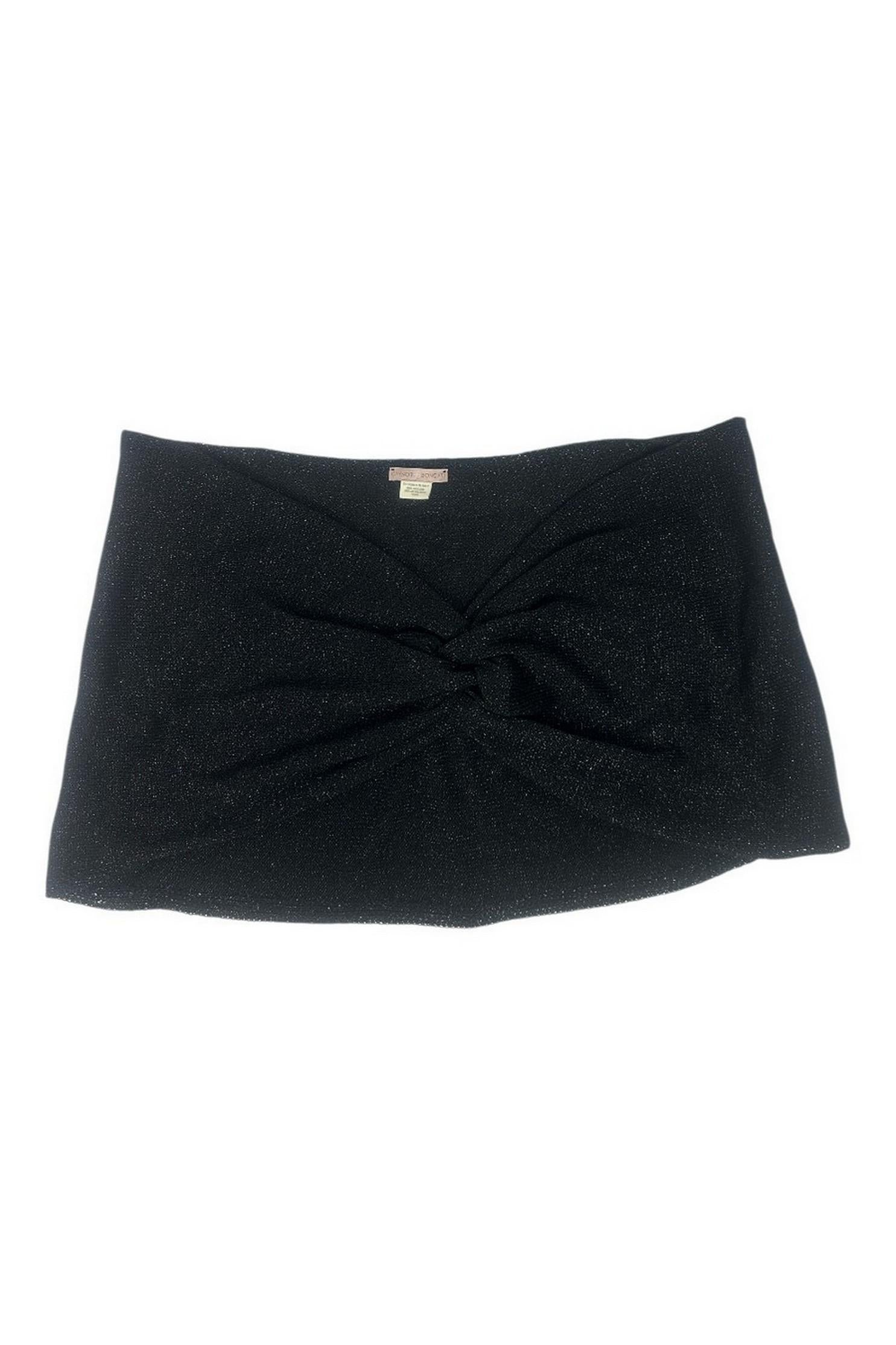 poncho donna in lurex con nodo nero 