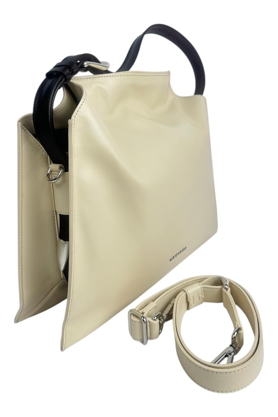 borsa donna trinity media in pelle liscia avorio 