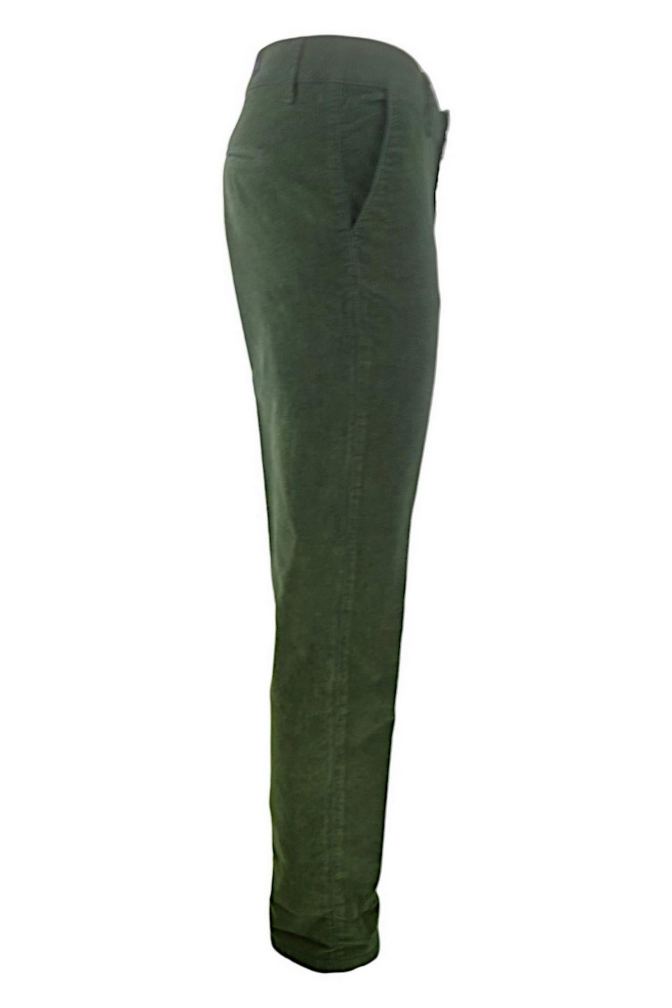 Pantalone donna verde tasca all'americana 