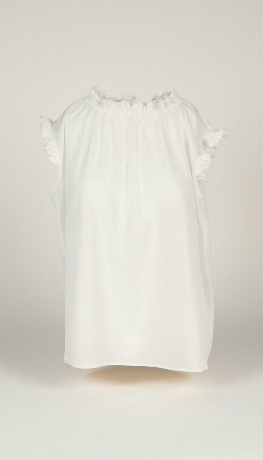 camicia donna  seta senza maniche avorio 