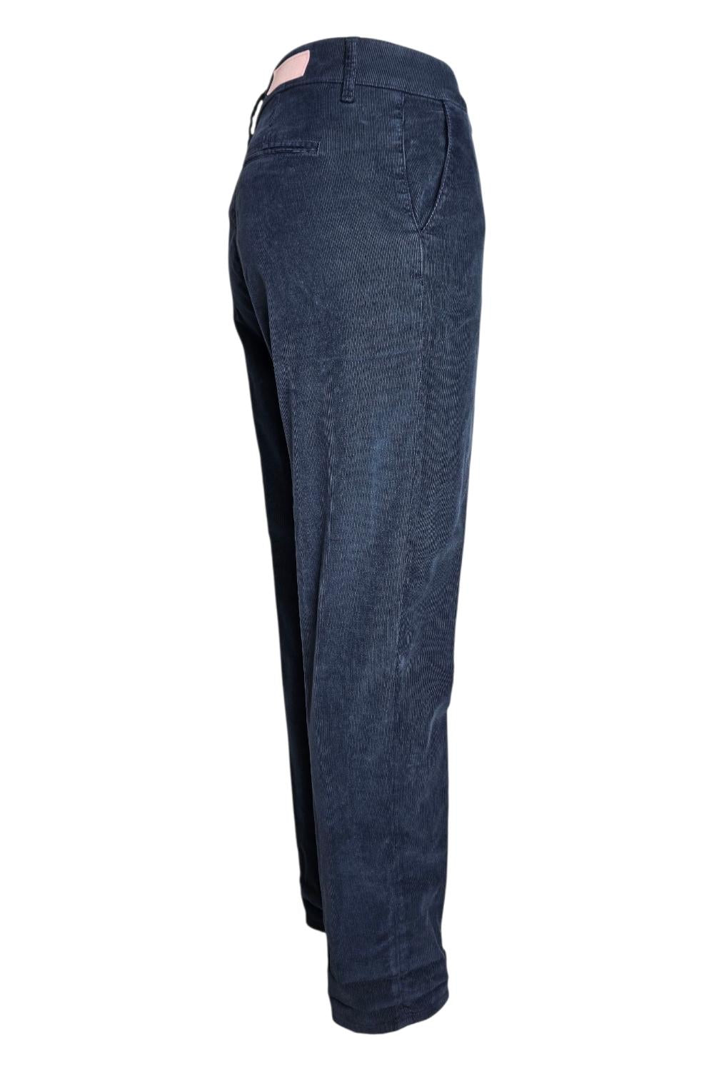 pantalone donna n velluto duemilarighe blu 