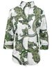 camisa mujer con estampado cachemira blanca y militar Camicetta Snob